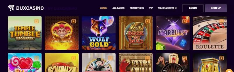 duxcasino website provides casino games and campaigns for brand new players-logo