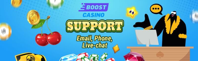 There are quite a few options to contact the Boost Casino consumer service-logo