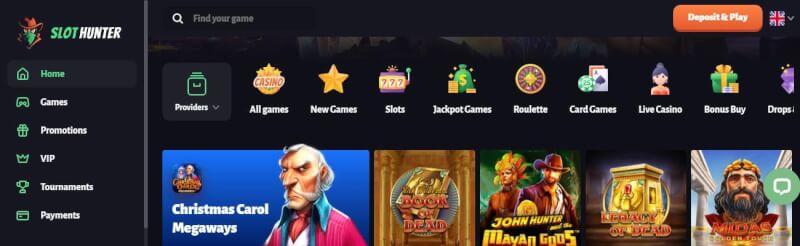 slothunter lobby provides gambling games, campaigns, vip people, casino tournaments and payment options-logo