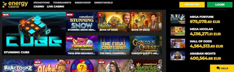 energy casino website provides casino games and offers for brand new players-logo