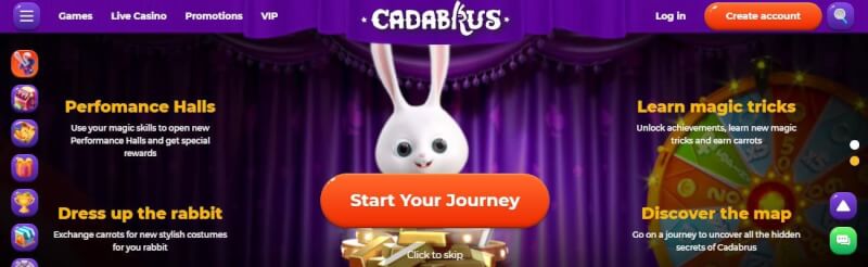 cadabrus casino homepage offers casino games and campaigns for new players-logo