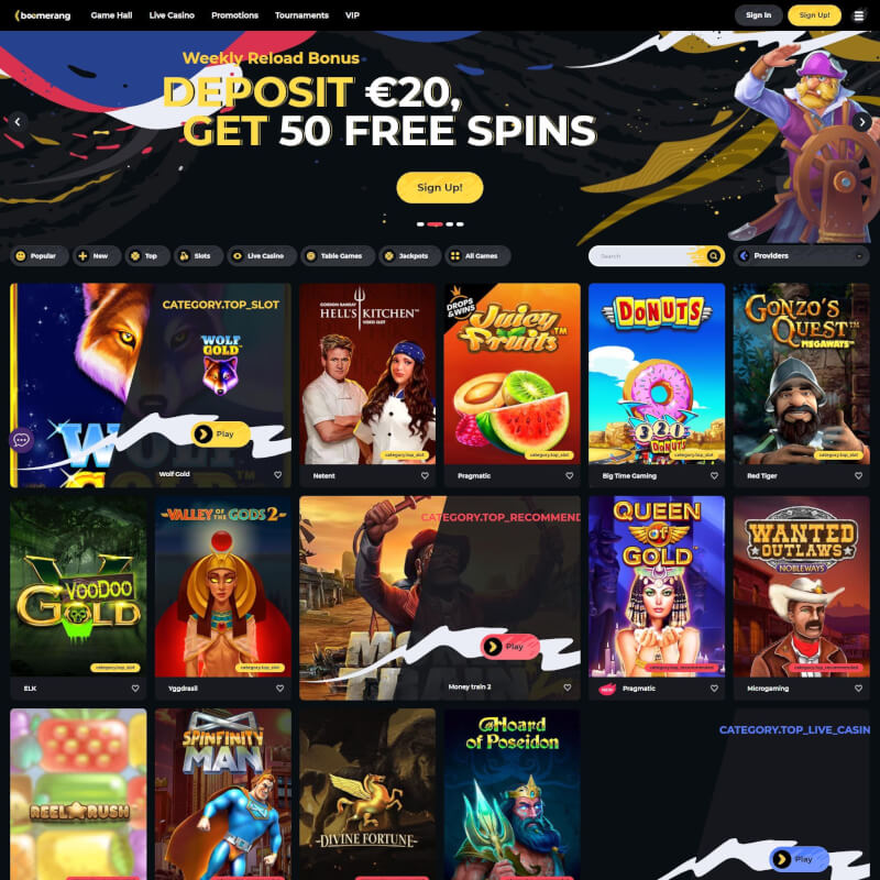 Boomerang Casino screenshot 1