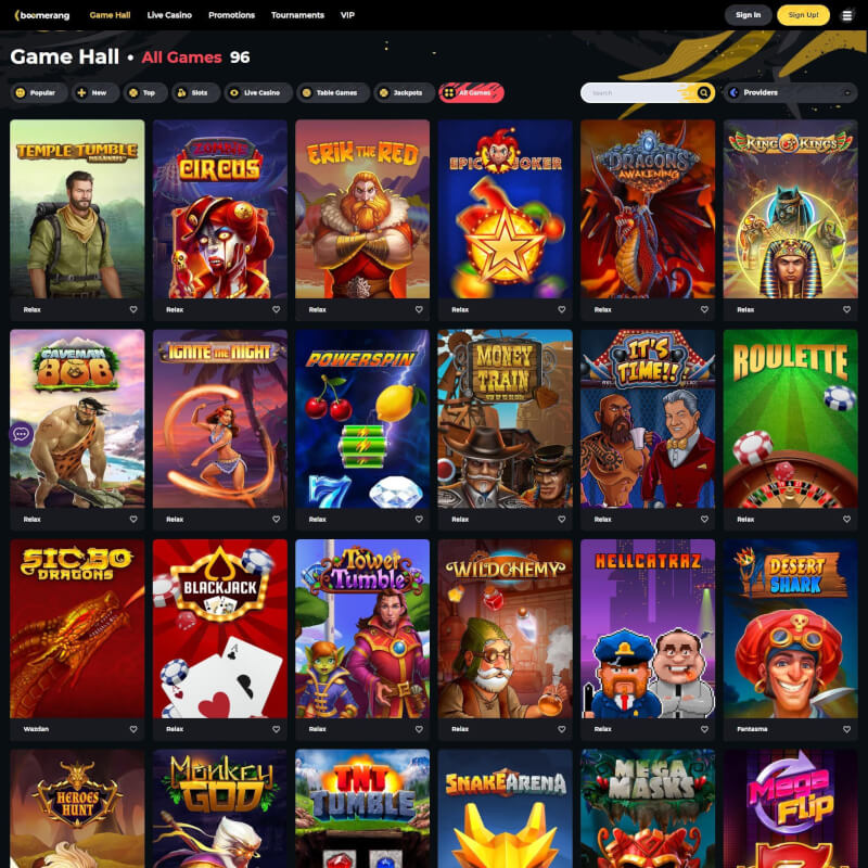 Boomerang Casino screenshot 2