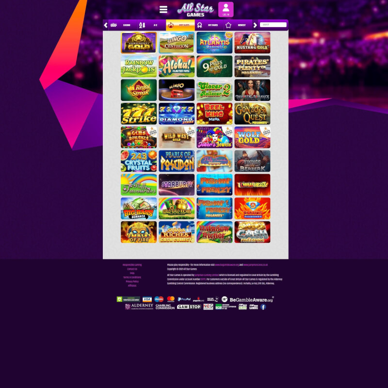 All Star Games Casino screenshot 2