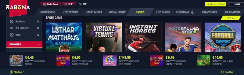 rabona website offers sportsbook, zakłady na żywo, gry kasynowe, kasyno na żywo, offers and casino tournaments-logo