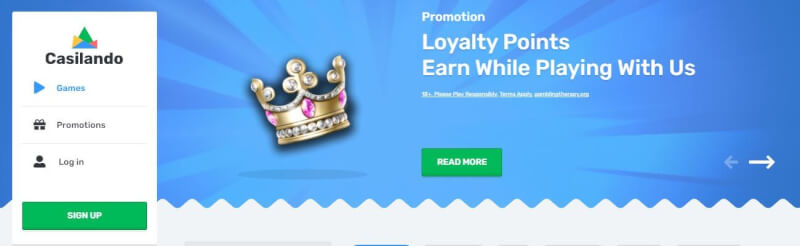 casilando homepage offers gambling games, bonus od pierwszego depozytu i promocje dla zupełnie nowych graczy-logo
