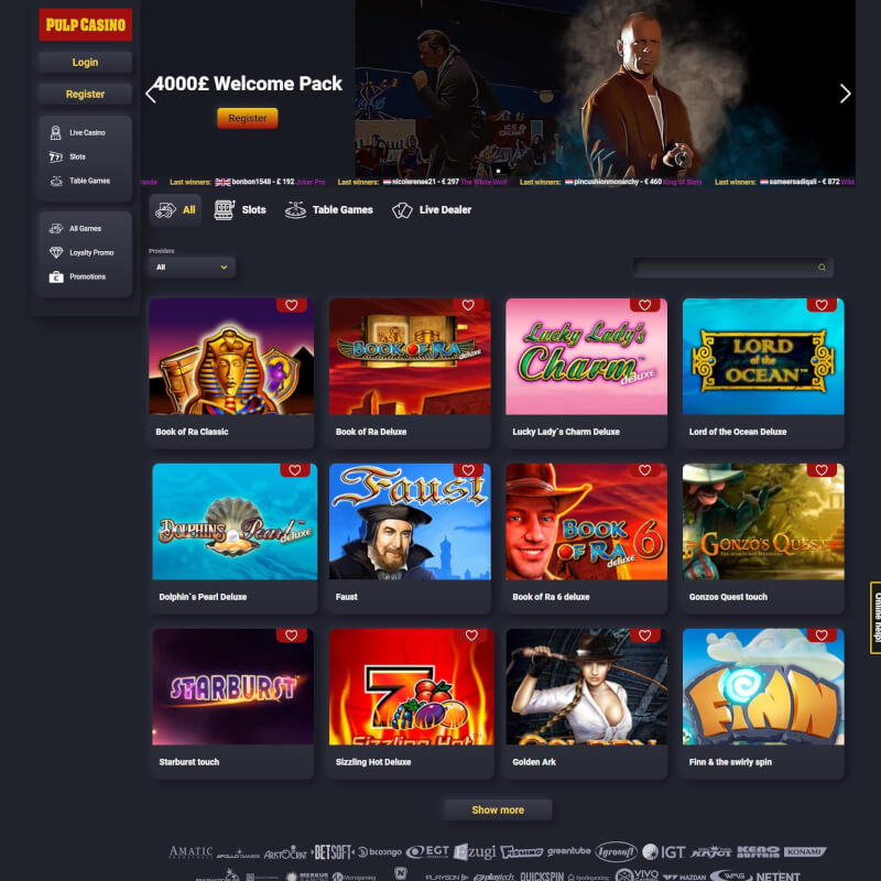 Pulp Casino screenshot 1
