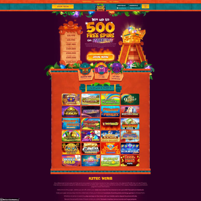 Aztec Wins Casino screenshot 1