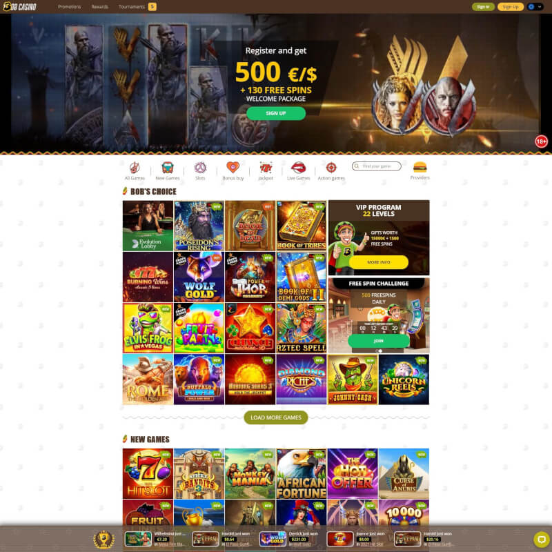 Bob Casino screenshot 1