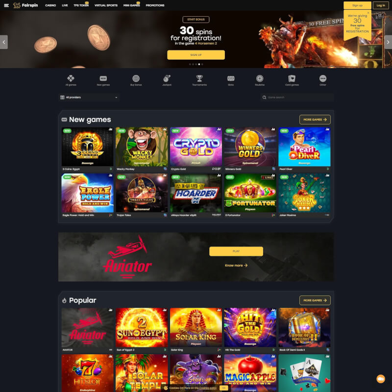 Fairspin Casino screenshot 1