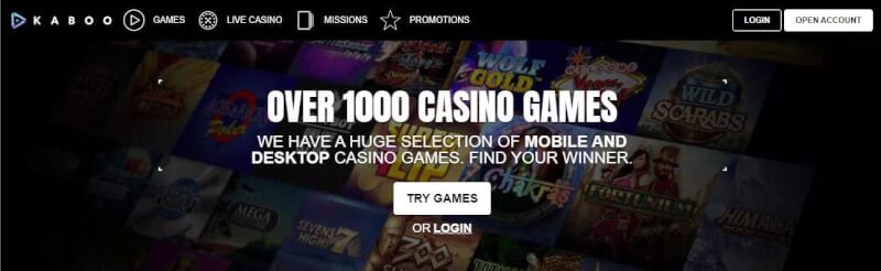 kaboo casino homepage provides gambling games, bonus od pierwszego depozytu i kampanie dla zupełnie nowych graczy-logo