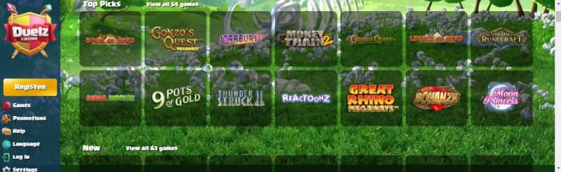 duelz casino homepage offers casino games, bonus od pierwszego depozytu i kampanie dla zupełnie nowych graczy-logo