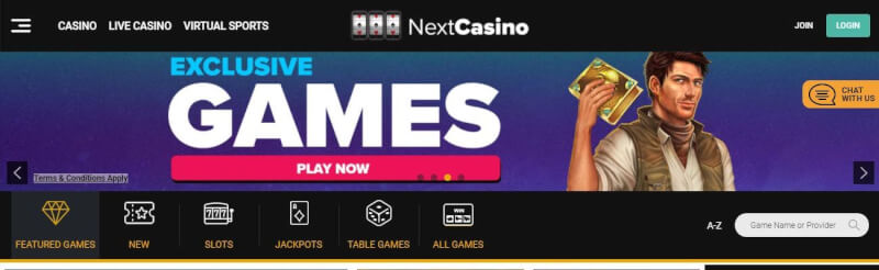 next casino website provides gambling games, bonus od pierwszego depozytu i kampanie dla zupełnie nowych graczy-logo