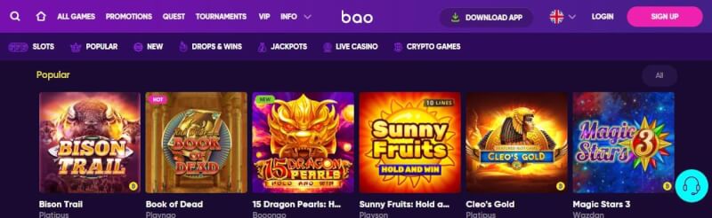 bao casino website provides gambling games and offers for brand new players-logo