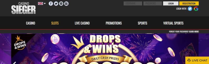 casino sieger homepage provides gambling games, bonus od pierwszego depozytu i oferty dla nowych graczy-logo