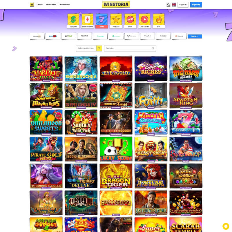 Winstoria Casino screenshot 2