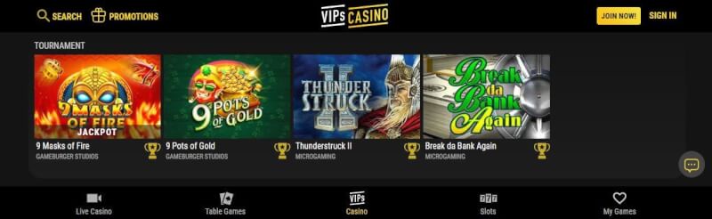 vips casino website offers gambling games and offers for new players-logo