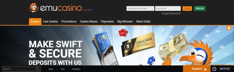 emu casino website provides casino games, bonus od pierwszego depozytu i oferty dla nowych graczy-logo