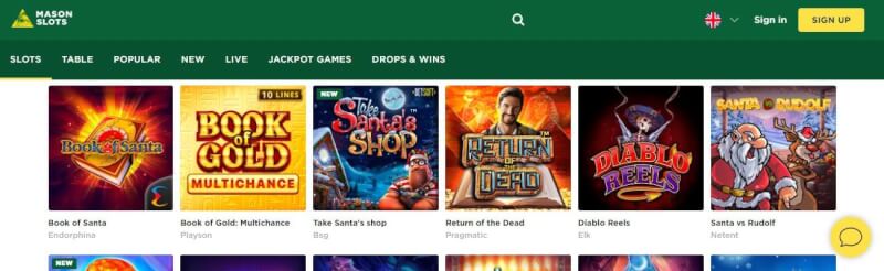 mason slot machines website offers gambling games, dodatek do pierwszej wpłaty i oferty dla nowych graczy-logo