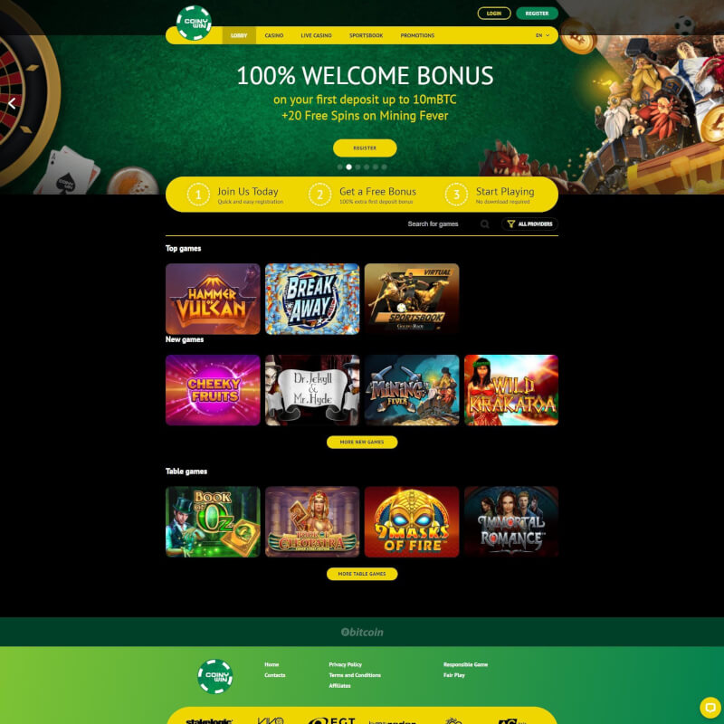 Coinywin Casino screenshot 1