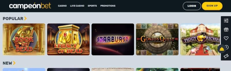 campeonbet homepage offers gambling games, first deposit bonus and promotions for brand new players-logo