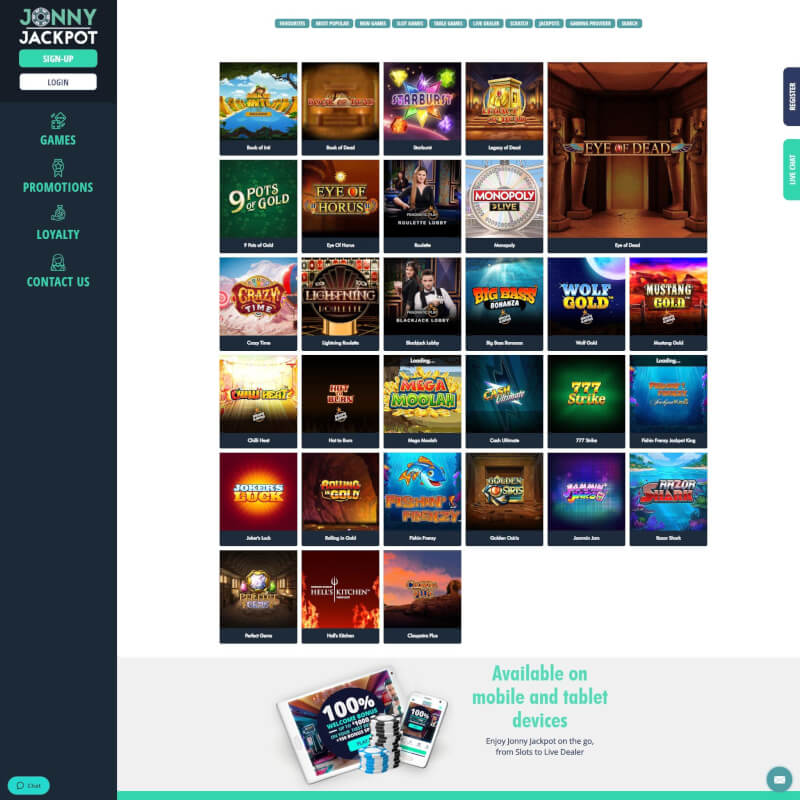 Jonny Jackpot Casino screenshot 2
