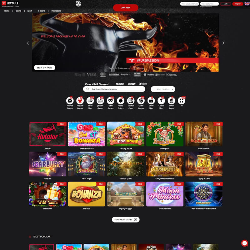 Jetbull Casino screenshot 1