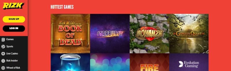 if you have a preference, you will know straight away before clicking into the lobby. Rizk Live Casino Screenshot. Game Options and Properties. Baccarat as well as other casino games-logo