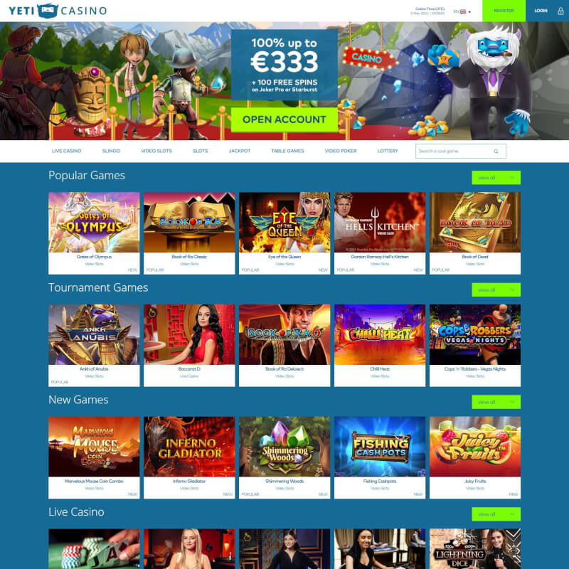 Yeti Casino screenshot 1