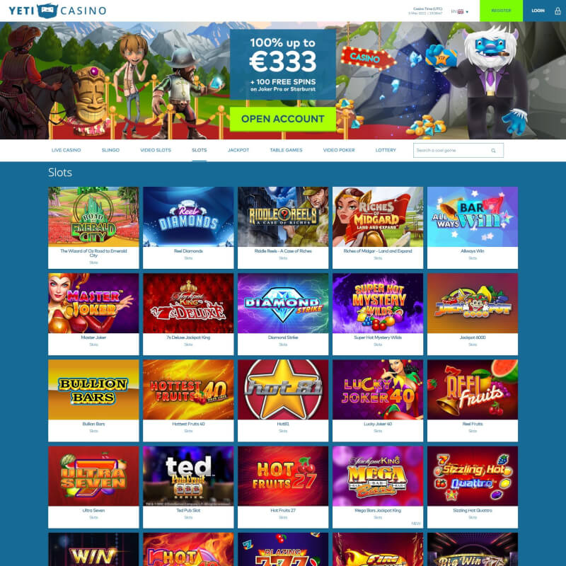 Yeti Casino screenshot 2