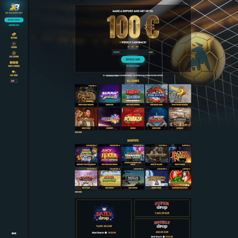 no-account Bet screenshot 1