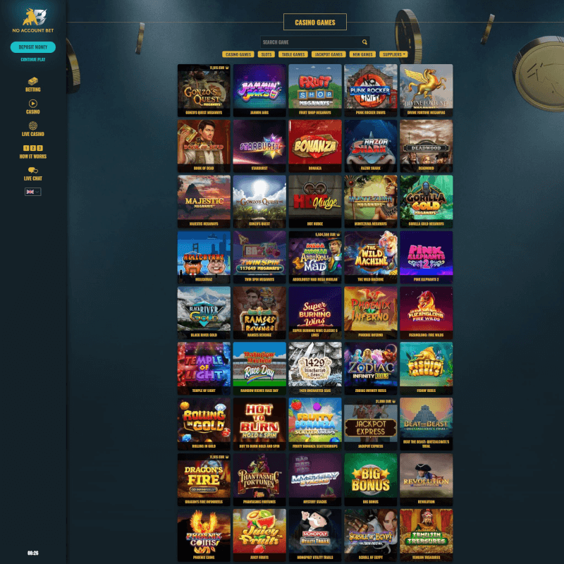 no-account Bet screenshot 2