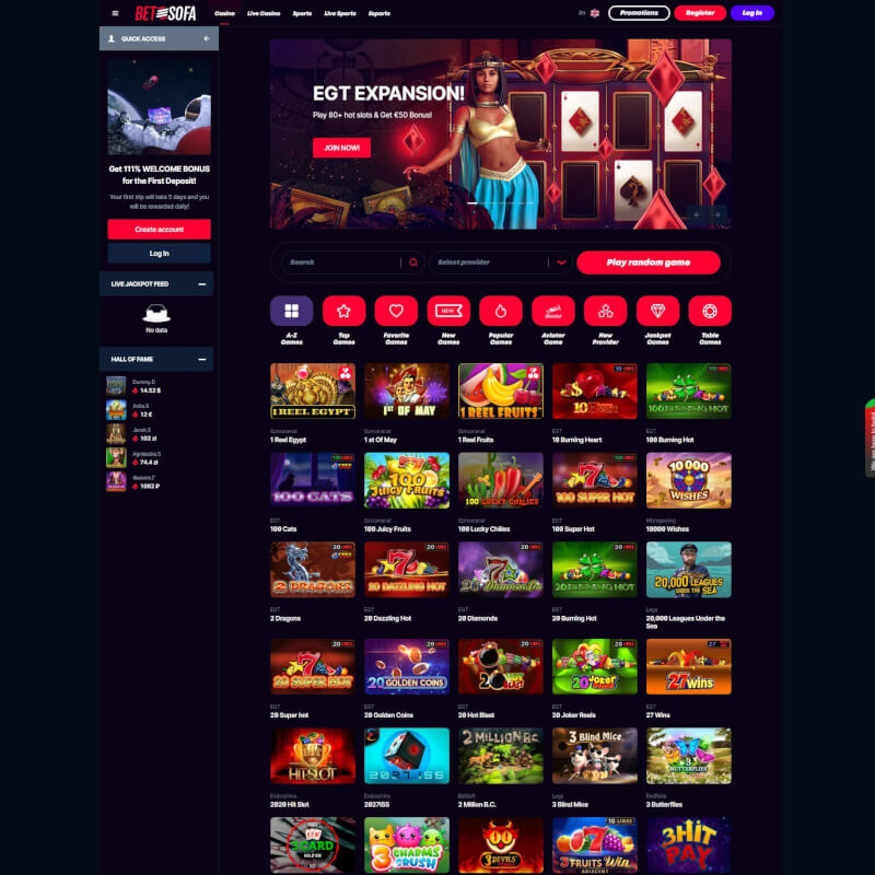 Betsofa Casino screenshot 2
