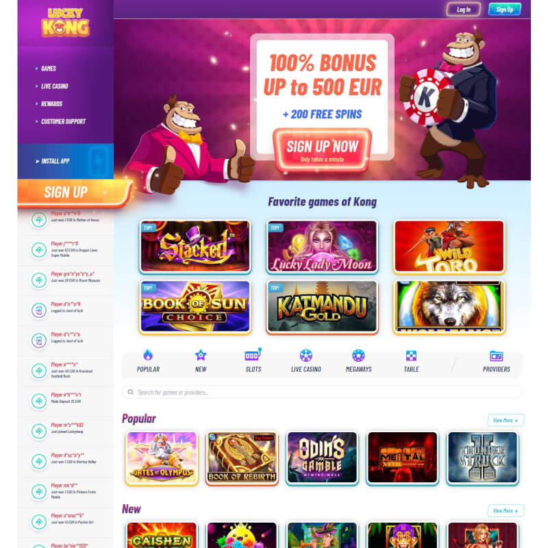 fortunate Kong Casino screenshot 1