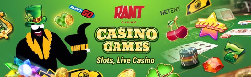 rant casino offers different gambling games like slot machines, gry kasynowe na żywo, takie jak blackjack, logo bakarata i ruletki