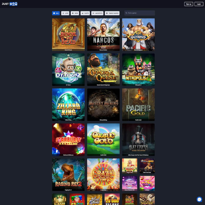 Just Wow Casino screenshot 2