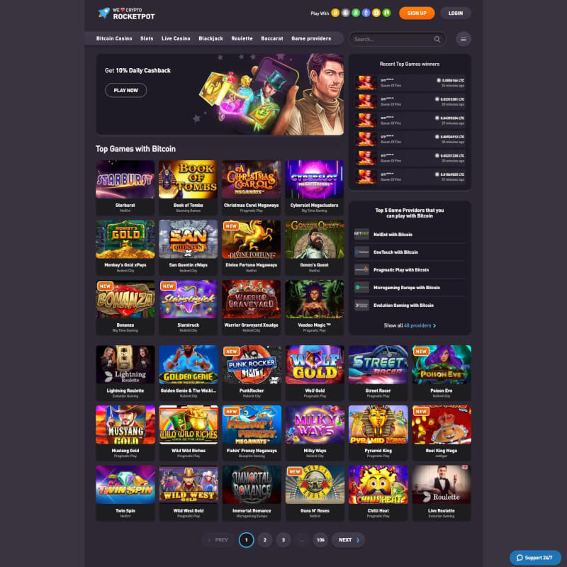 Rocketpot Casino screenshot 2